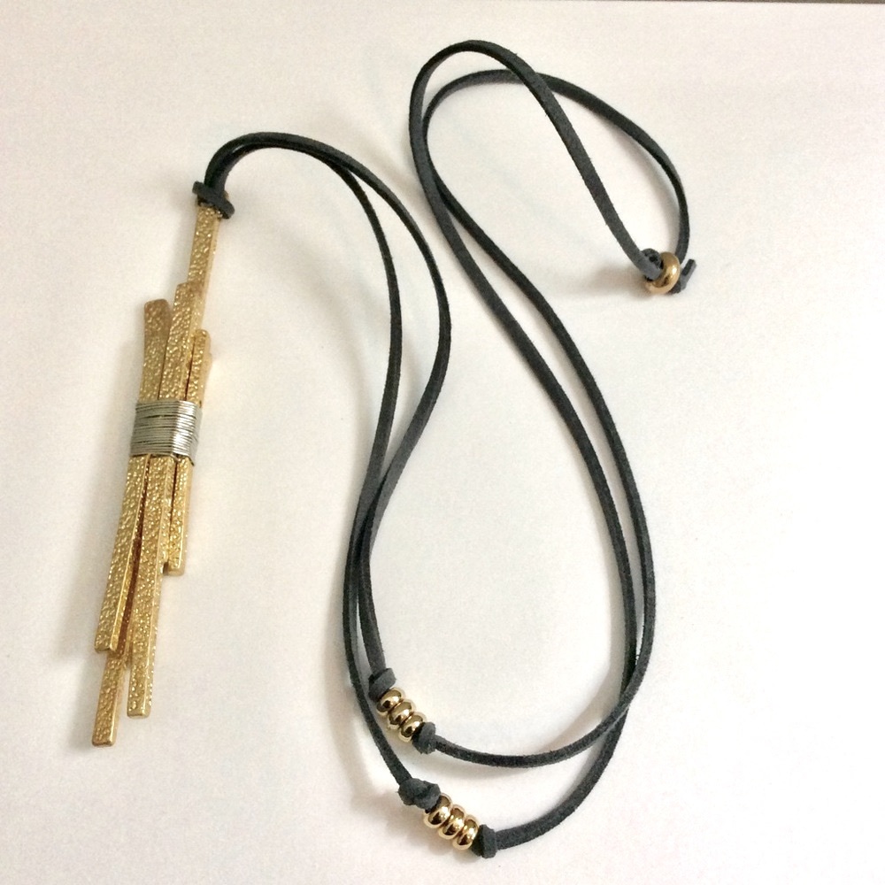 Long gray and gold color Necklace